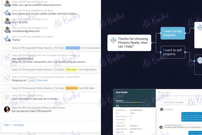 Kommo CRM chatbot builder with an automated reply flow