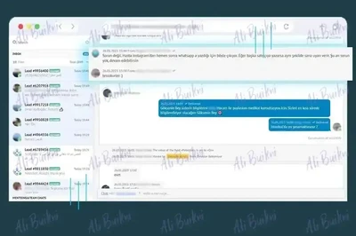 Kommo CRM internal chat used to help a sales agent